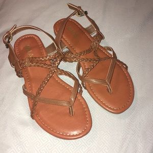 Mia Brown Braided Sandals